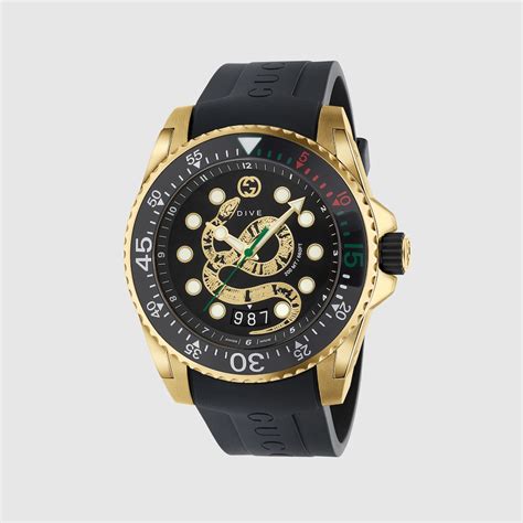 gucci watch with snake on face|Gucci dive watch 45mm snake.